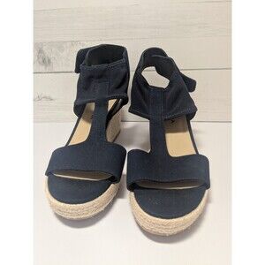 NWOT Ladies  Moda Spana Navy Blue Ankle Wrap Espadrille Sz 10